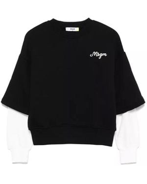MSGM Jersey With Logo - Black