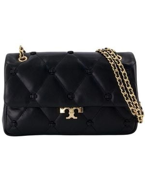 Tory Burch Bunny Knot Small Leahter Shoulder Bag - Black