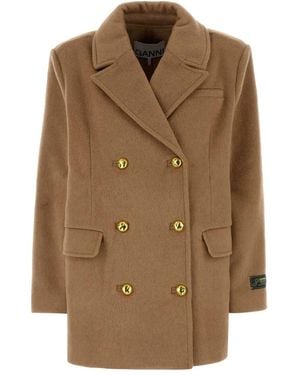 Ganni Recycled Wool Jacket - Brown