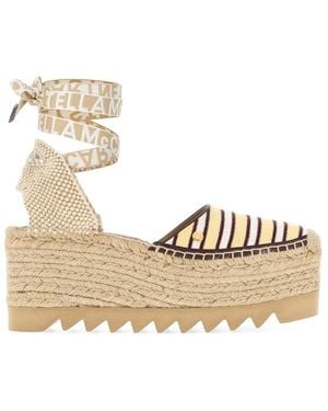 Stella McCartney Wedge Gaia 80 Stripe - Natural