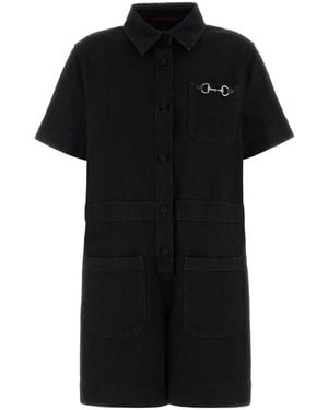 Gucci Black Denim Jumpsuit