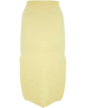 Bottega Veneta Stretch Cotton Blend Skirt - Yellow