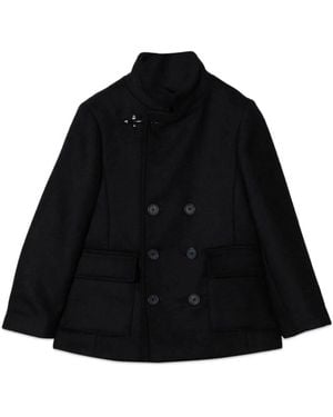 Fay Double-Breasted Coat - Black