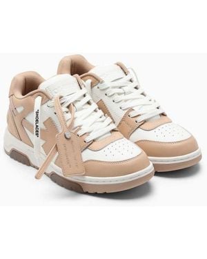Off-White c/o Virgil Abloh Camel-Coloured Out Of Office Sneakers - Metallic