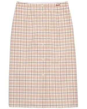 Prada Nude Neutrals Cotton Skirt - Natural