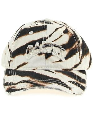 Ganni Animal Print Cap - Multicolour