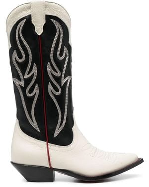 Sonora Boots Embroidered Suede Western Boots - Black