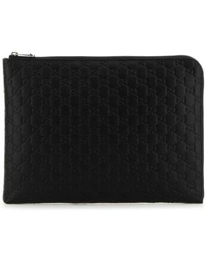 Gucci Pouch With Removable Handle - Black
