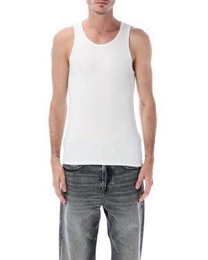 DIESEL T-Arm-Lkds Ribbed Cotton Tank Top - Grey