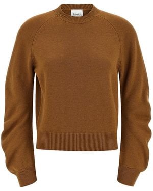 Nude Curved Sleeve Sweater - Brown