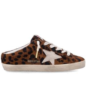 Golden Goose Super-Star Sabot Trainers Leopard Print - Brown
