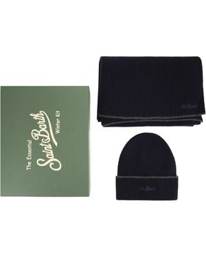 MC2 Saint Barth Gift Box With Merino Wool Beanie And Scarf - Green
