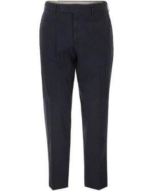 PT Torino Stretch Cotton Tailored Trousers - Blue