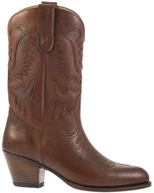 Polo Ralph Lauren Leather Cowboy Boots - Brown