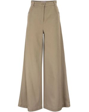 Max Mara "Mxm Alamaro" Cotton Bull Oversized Jeans - Natural