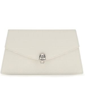 McQueen Mini Skull Clutch - White