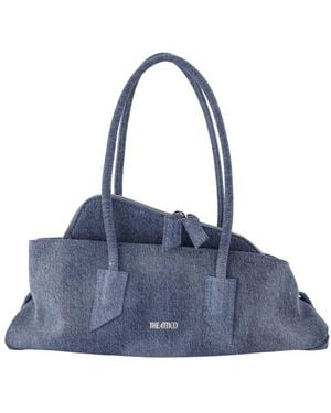 The Attico La Passeggiata Small Washed Denim Top Handle Bag - Blue
