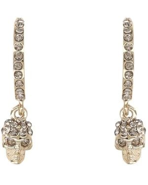 McQueen Orecchini A Cerchio "Skull" - White
