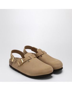 Birkenstock Sand Colored Suede Tokyo Slipper - Brown