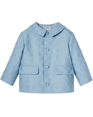 Gucci Jacket Embroidered "Gg" Logo - Blue