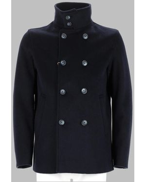 Herno Double-Breasted Short Coat - Blue