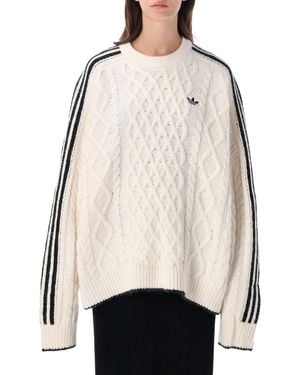 adidas Originals Cableknit Oversized Jumper - Natural