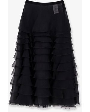 Dior Voile Ruffle Skirt - Black