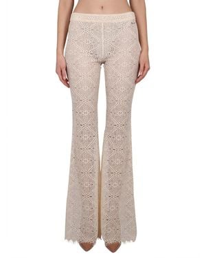 DSquared² Pants With Embroidery - Natural