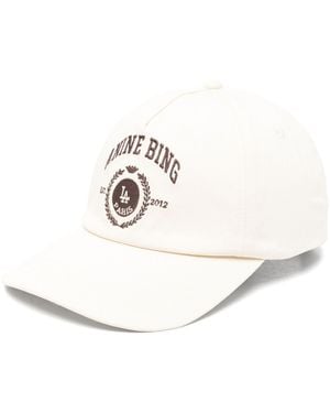 Anine Bing Cotton Baseball Cap - White