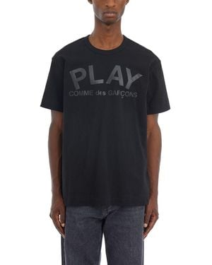 COMME DES GARÇONS PLAY Printed Cotton T-Shirt - Black