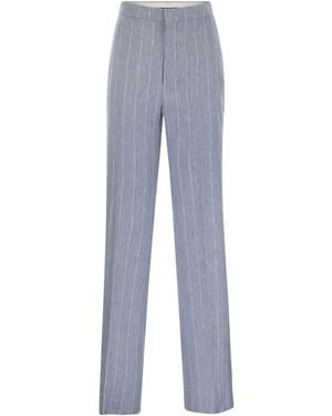 Tagliatore Pinstripe Pants - Blue