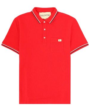 Valentino Polo Con Patch Logo - Red