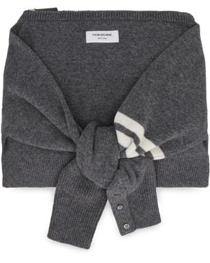 Thom Browne Melange Wool Clutch - Black