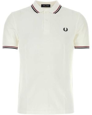 Fred Perry Cotton Piqué Polo Shirt - White