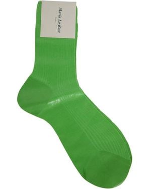 Maria La Rosa One Ribbed Laminated Socks - Green