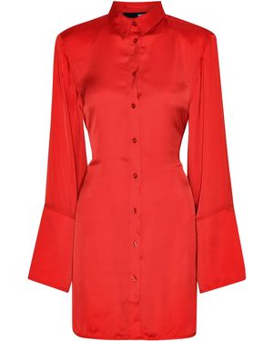 ROTATE BIRGER CHRISTENSEN Shirt Dress With Satin Tie - Red