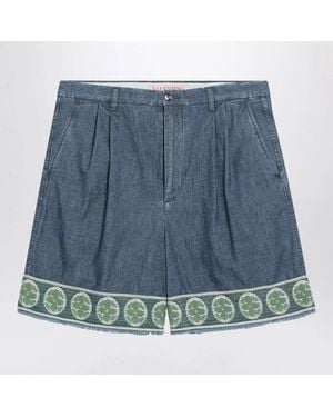Valentino Garavani Denim Bermuda Shorts - Blue