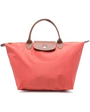 Longchamp Tomato Colored Le Pliage Original M Bag - Pink