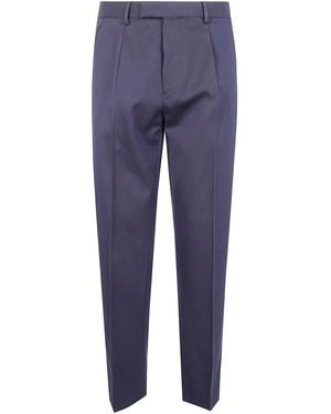 ZEGNA Cotton And Wool Trousers - Blue
