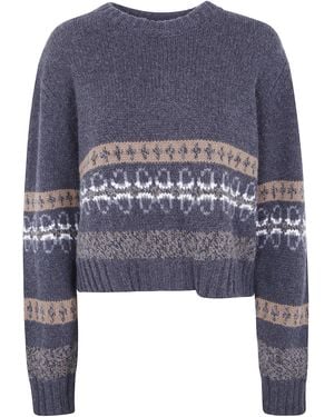 Nuur Long Sleeves Round Neck Jumper - Blue