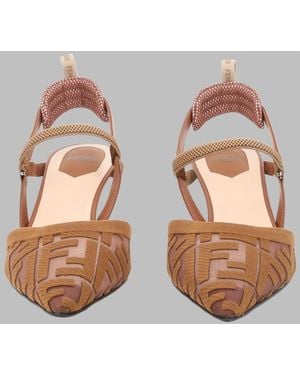 Fendi Slingback "Colibrì Lite" Con Tacco Medio - Brown