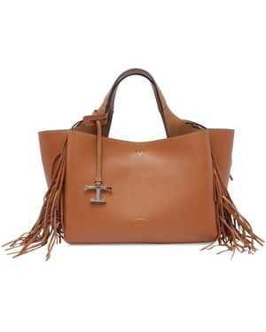 【TOD’S】FRINGED LEATHER HANDBAG Tod's Apa 2 Mini Fringe Leather Top-Handle Bag | Neiman Marcus