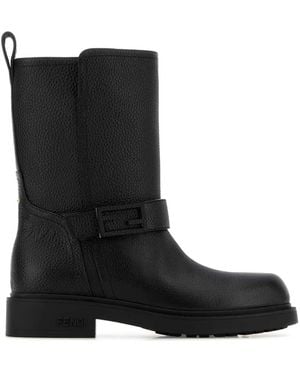 Fendi Leather Filo Boots - Black