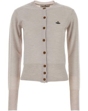 Vivienne Westwood Sand Wool Bea Cardigan - Gray