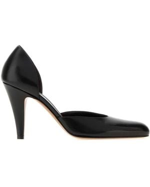 The Row Leather Ornella Pumps - Black