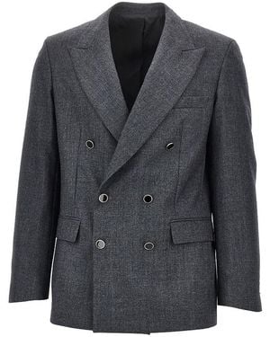 MARSĒM Prince Of Wales Wool-Blend Jacket - Black