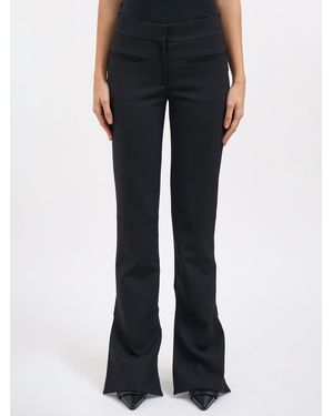 Courreges Double Hem Polywool Pants - Black