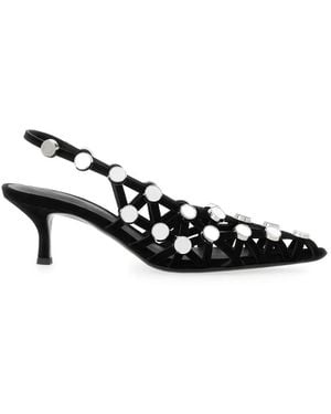 The Attico Slingback "Grid" - Black
