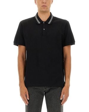 McQueen Polo Shirt With Logo On The Collar - Black