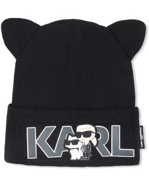 KARL LAGERFELD Hat With Logo - Black